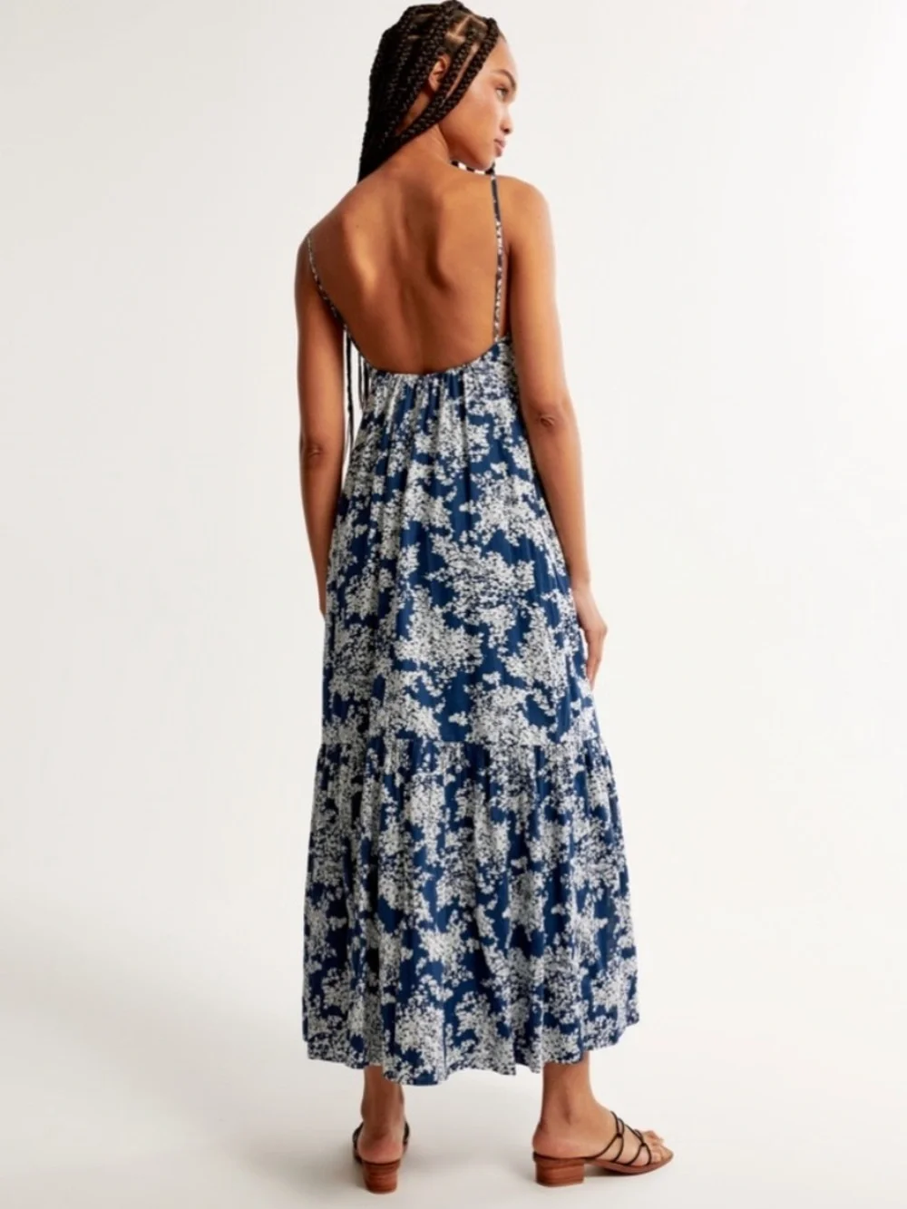 Abercrombie & Fitch Floral Tiered Maxi Dress Size Small Lined Cotton Cottagecore